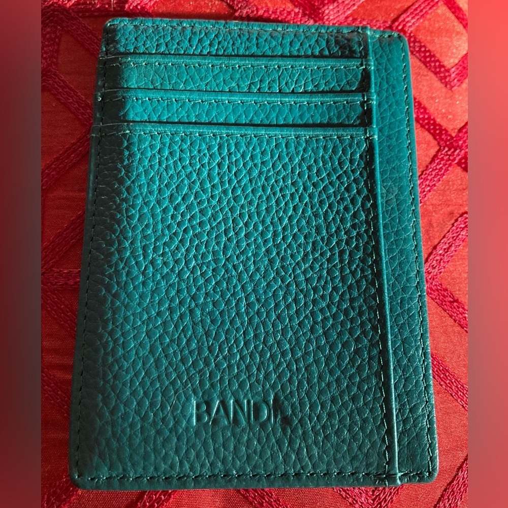 BANDI Slim Wallet, Minimalist Front Pocket RFID Blocking Wallet Aqua NWOT - Picture 8 of 8